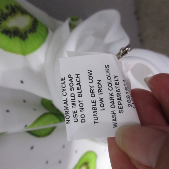 Eshakti Dress‎ XL Kiwi Prink Empire Waist Pleat Crepe Flowy Pockets Novelty Boho - Picture 8 of 14